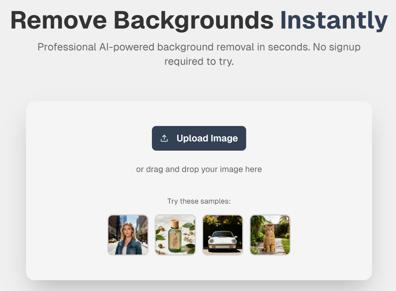 XPixel online AI background remover interface for product photos